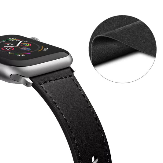 Techsuit W033 Armband für Apple Watch 42mm / 41mm / 40mm / 38mm Serie, Schwarz