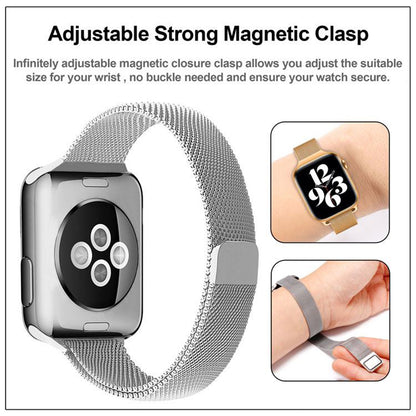 Techsuit W034 Armband für Apple Watch 49mm / 46mm / 45mm / 44mm / 42mm Serie, Silberfarben