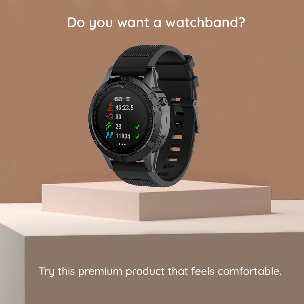 Techsuit W058 Strap for Garmin Instinct / Approach / Fenix Watch Series, 20mm, Black