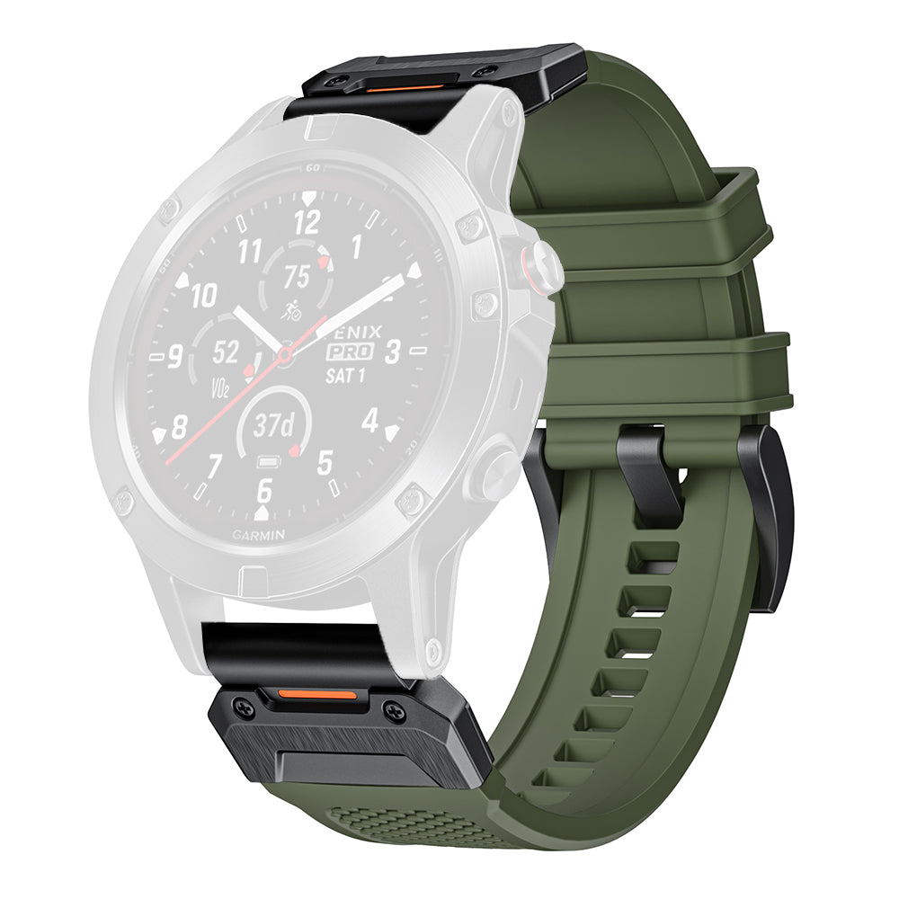 Techsuit W068 Armband für Garmin Watch Fenix / Forerunner / Approach Series, 22mm, Schwarzgrün