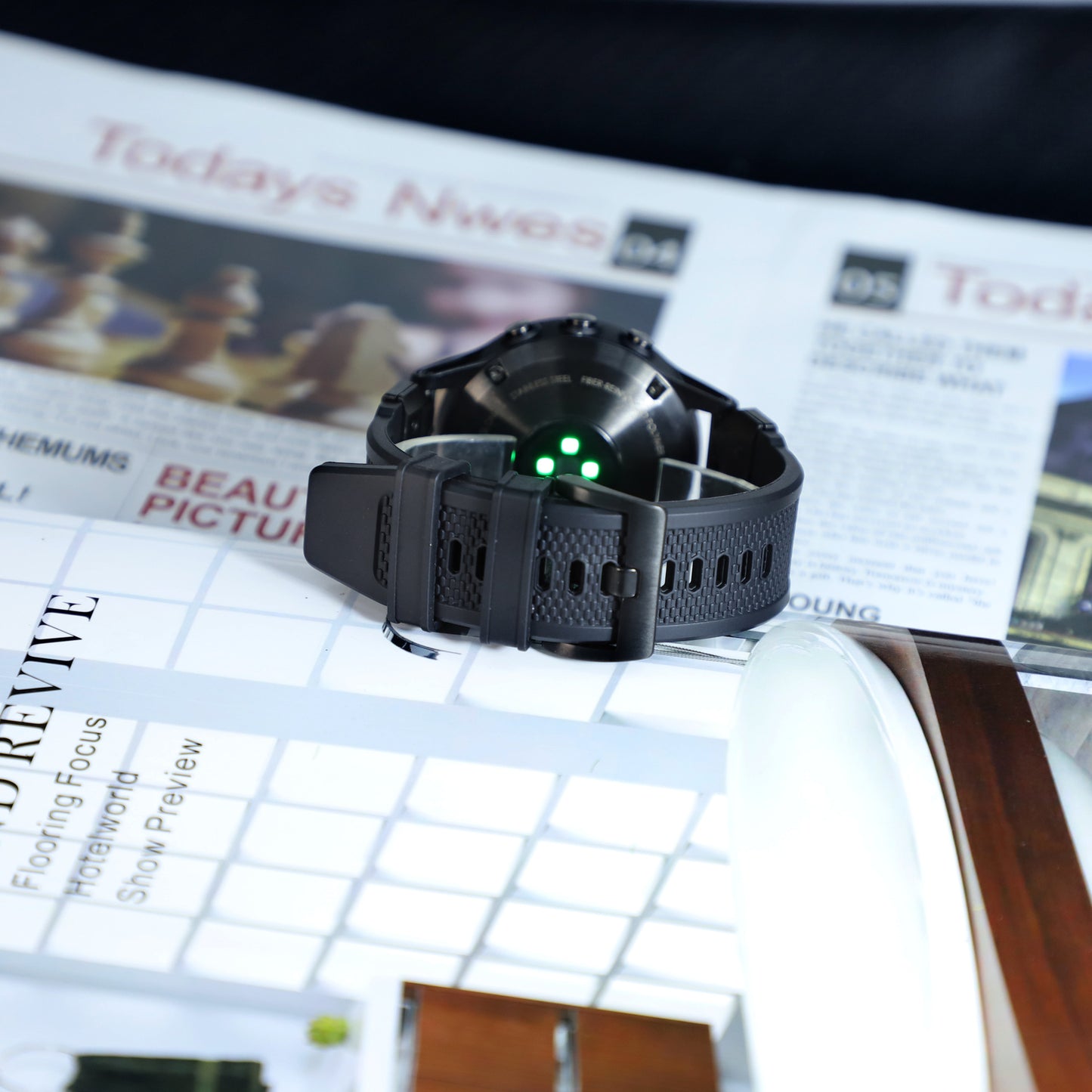 Techsuit W068 Armband für Garmin Watch Fenix Series, 26mm, Schwarz Orange