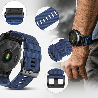 Techsuit W070 Armband für Garmin Watch Fenix / Forerunner / Approach Series, 22mm, Schwarz