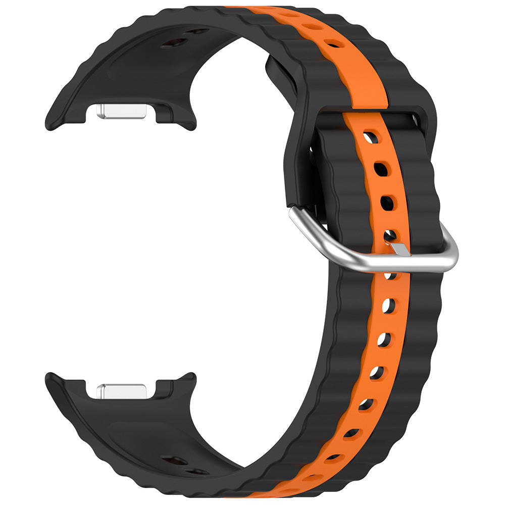 Techsuit W078 Armband für Samsung Galaxy Watch 8 Classic / Watch8 44mm / Watch 8 40mm, Schwarz Orange