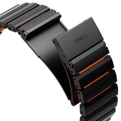 UNIQ Strova Flex Armband für Apple Watch 49mm / 46mm / 45mm / 44mm / 42mm Serien, Schwarz Orange