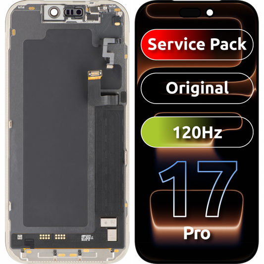Display mit Touchscreen Apple iPhone 17 Pro, mit Rahmen, Schwarz, Service Pack 661-56125