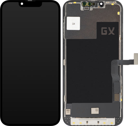 GX Touchscreen-Display für Apple iPhone 13 Pro, mit Rahmen, bewegliche OLED-IC-Version, Schwarz