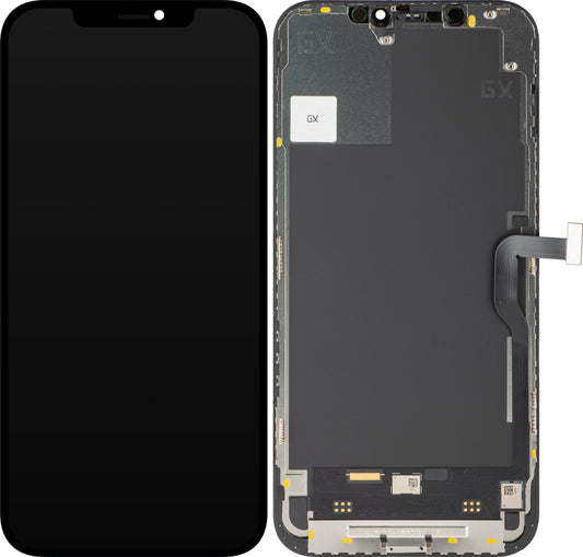 Display mit GX Touchscreen für Apple iPhone 12 Pro Max, mit Rahmen, OLED IC Movable Version, Schwarz