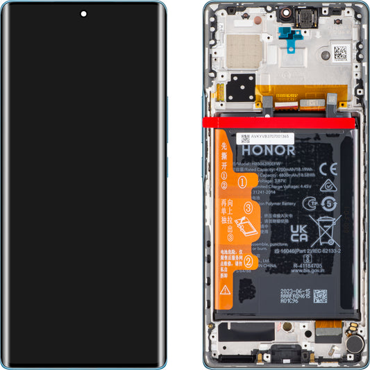 Touchscreen-Display Honor 70, mit Rahmen und Akku, Blau (Isländisch Frost), Service Pack 0235ACMJ 