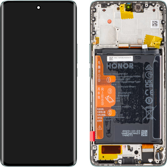 Touchscreen Display Touchscreen Honor Magic6 Lite, mit Rahmen und Akku, Smaragdgrün, Service Pack 0235AHHQ