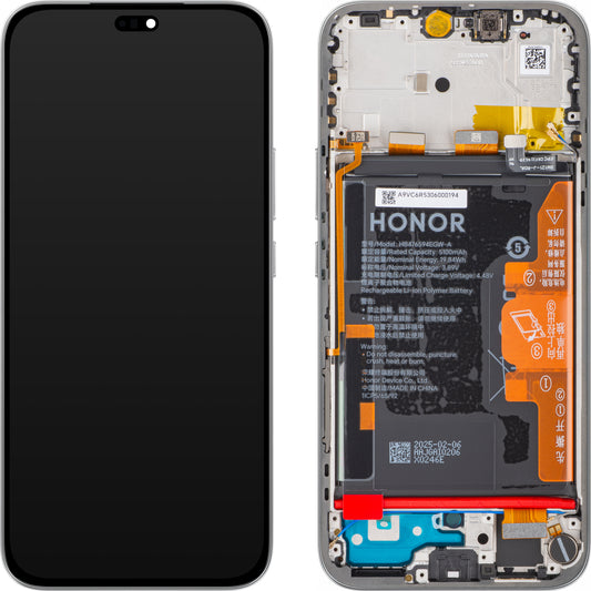 Display mit Touchscreen Honor 400 Lite, mit Rahmen und Akku, Grau (Velvet Grey), Service Pack 0235ANTA