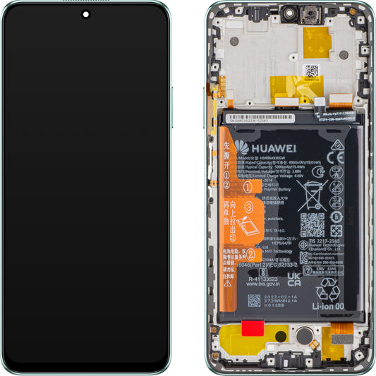 Display mit Touchscreen Huawei nova Y90, mit Rahmen und Akku, Smaragdgrün, Service Pack 02355ARG