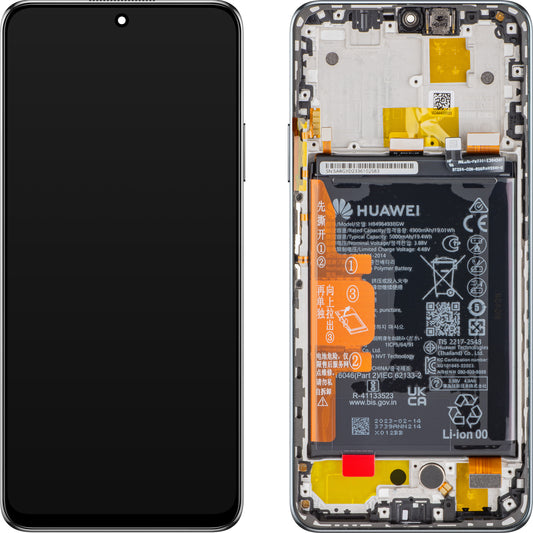 Display mit Touchscreen Huawei nova Y90, mit Rahmen und Akku, Midnight Black, Service Pack 02355ARF