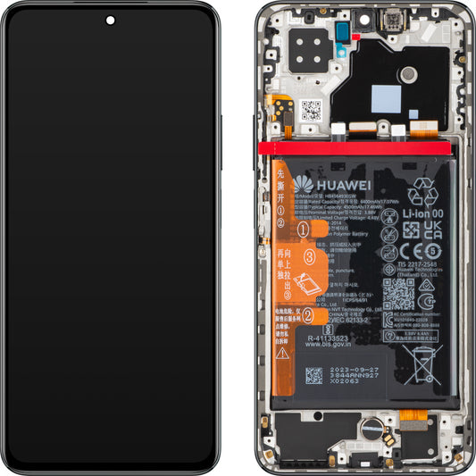 Display mit Touchscreen Huawei nova 10 SE, mit Rahmen und Akku, Starry Black, Service Pack 02355FAM