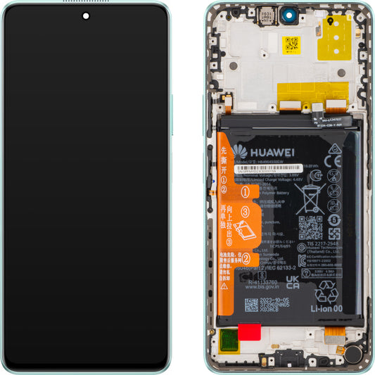 Touchscreen Display Huawei nova 11i, mit Rahmen und Akku, Mintgrün, Service Pack 02355PFM