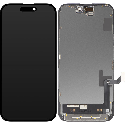 JK Touchscreen Display für Apple iPhone 15, mit Rahmen, In-Cell LCD Version, Schwarz 