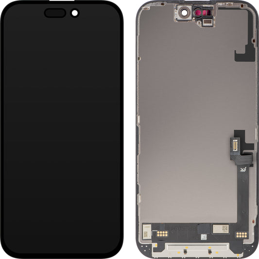 Display mit Touchscreen JK für Apple iPhone 16, mit Rahmen, LCD In-Cell IC Movable Version, Schwarz