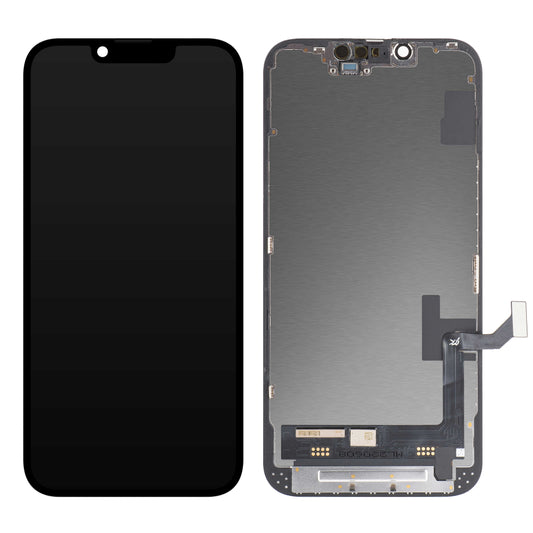 JK Touchscreen Display für Apple iPhone 14, mit Rahmen, In-Cell LCD Version, Schwarz 