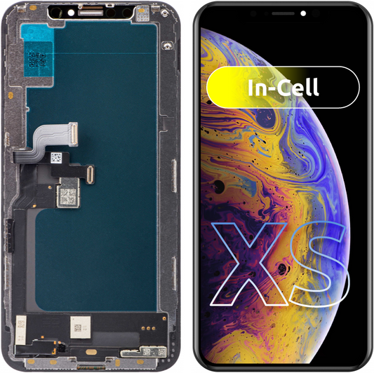 Touchscreen Display JK für Apple iPhone XS, mit Rahmen, In-Cell LCD Version, Schwarz