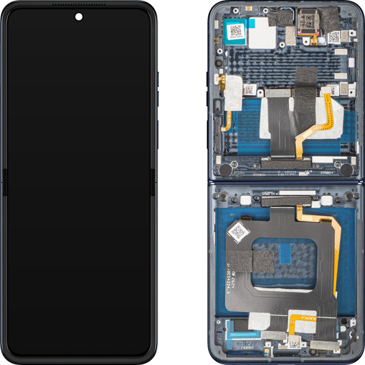 Display mit Touchscreen Motorola Razr+ 2025 / Razr+ 2024 / Razr 50 Ultra, mit Rahmen, Unter Inner, Marineblau (Navy Blazer), Service Pack 5D68C24698