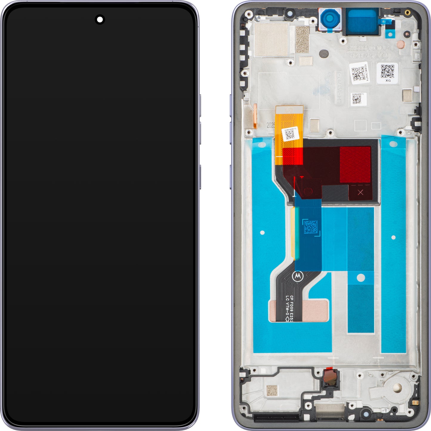 Display mit Touchscreen Motorola Moto G86 Power, mit Rahmen, Lila (Cosmic Sky), Service Pack 5D68C30652