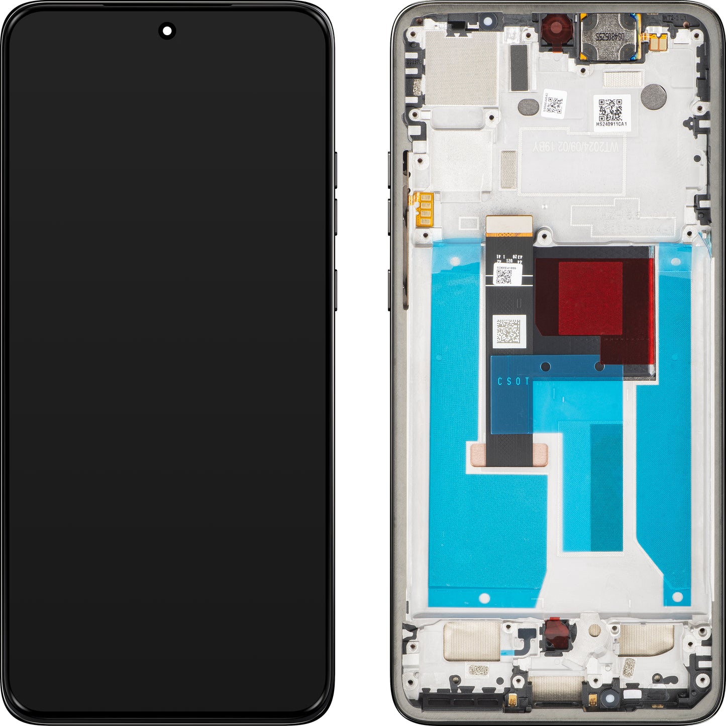 Display mit Touchscreen Motorola ThinkPhone 25, mit Rahmen, Schwarz (Carbon Black), Service Pack 5D68C28405
