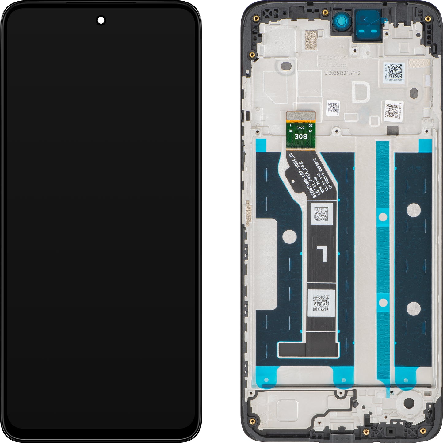 Display mit Touchscreen Motorola Moto G17 / G17 Power, mit Rahmen, Marineblau (Pantone Evening Blue), Service Pack 5D68C32196