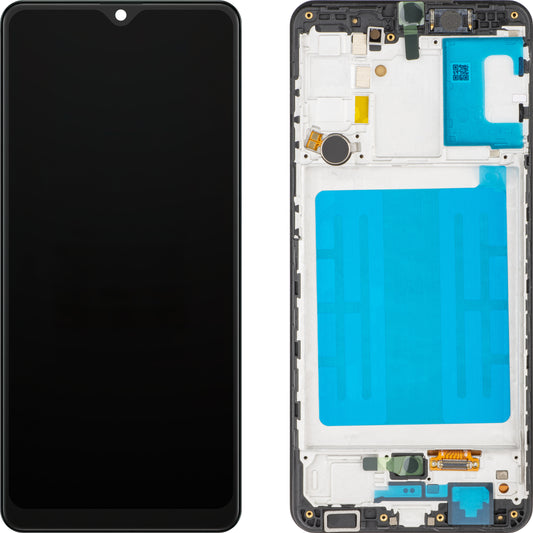 Display mit MP Touchscreen kompatibel mit Samsung Galaxy A31 A315, mit Rahmen, OLED-Version, Schwarz