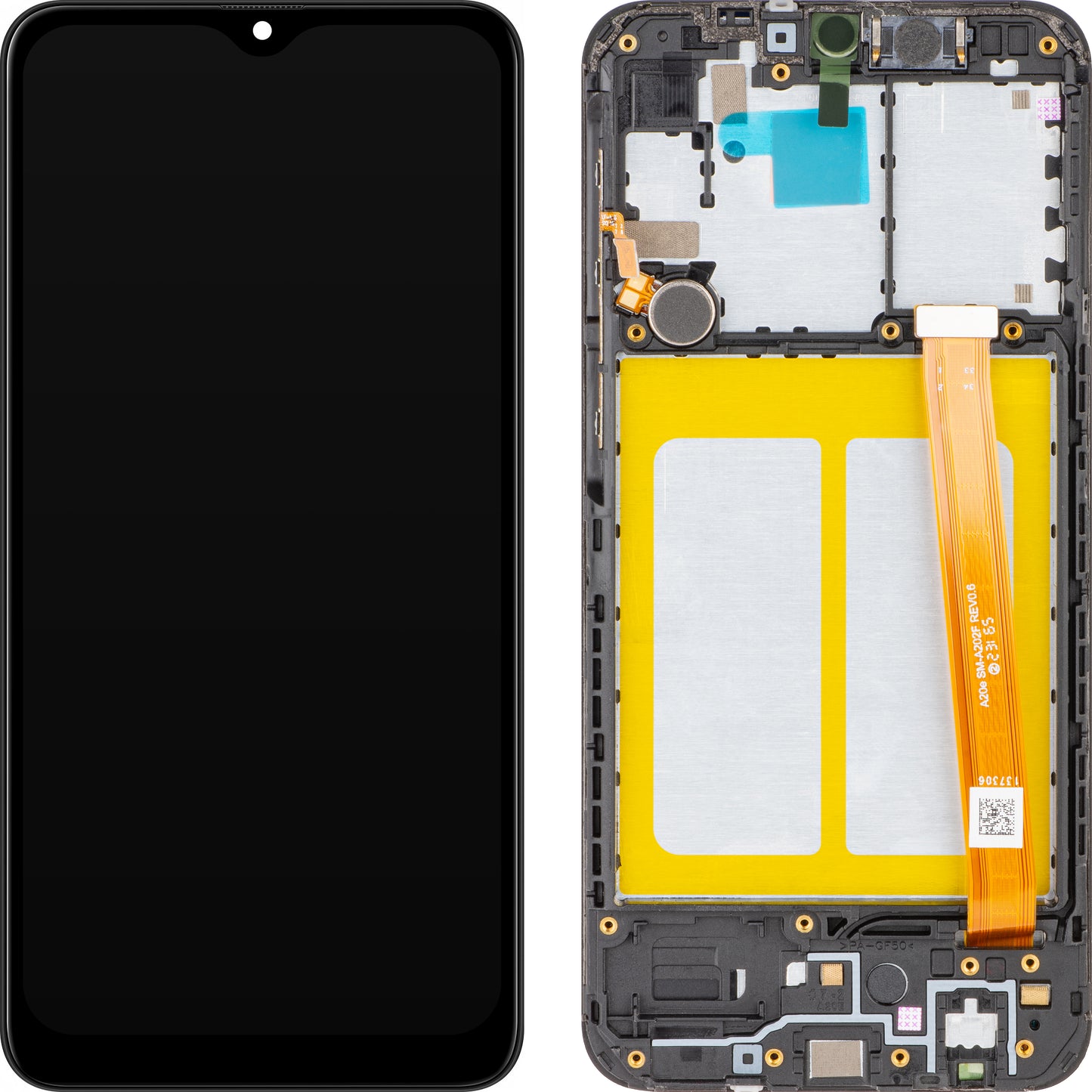 Display mit Touchscreen MP kompatibel mit Samsung Galaxy A20e A202, mit Rahmen, Schwarz