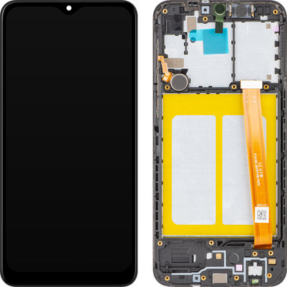 Display mit Touchscreen MP kompatibel mit Samsung Galaxy A20e A202, mit Rahmen, Schwarz