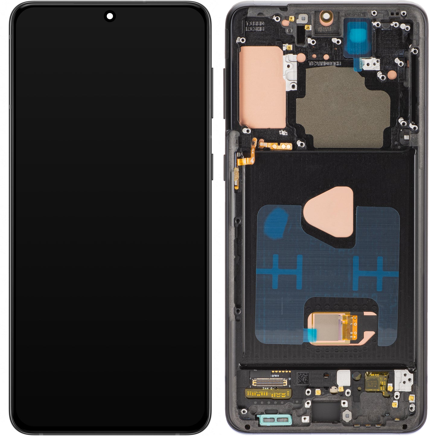 Display mit Touchscreen MP kompatibel mit Samsung Galaxy S21+ 5G G996, mit Rahmen, OLED-Version, Schwarz