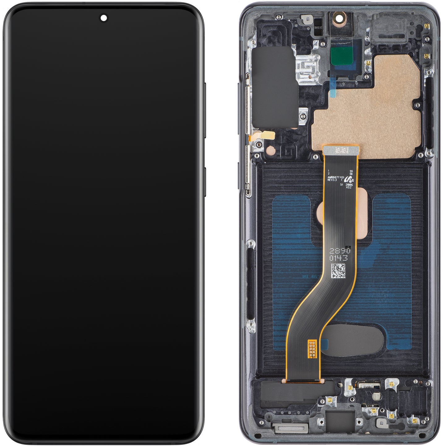 Display mit Touchscreen MP kompatibel mit Samsung Galaxy S20+ G985, mit Rahmen, OLED-Version, Schwarz