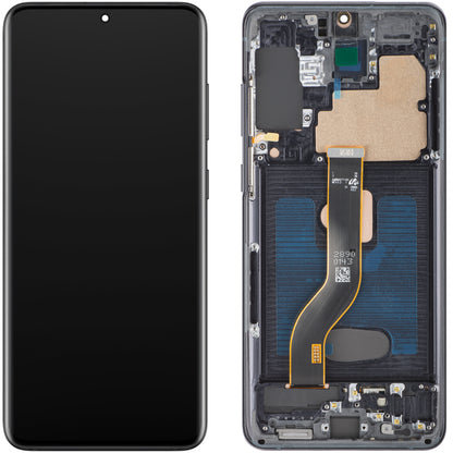 Display mit Touchscreen MP kompatibel mit Samsung Galaxy S20+ G985, mit Rahmen, OLED-Version, Schwarz