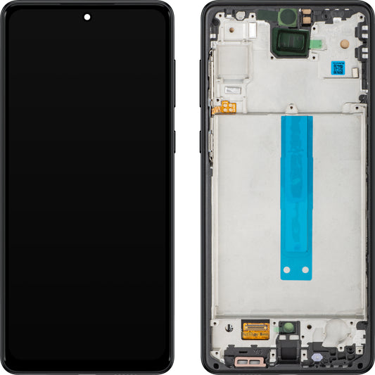 Display mit Touchscreen MP kompatibel mit Samsung Galaxy A73 5G A736, mit Rahmen, Schwarz
