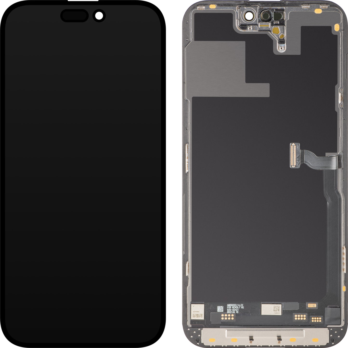 Display mit MP Touchscreen kompatibel mit Apple iPhone 14 Pro Max, mit Rahmen, Soft OLED IC Movable 120Hz FHD Version, Schwarz
