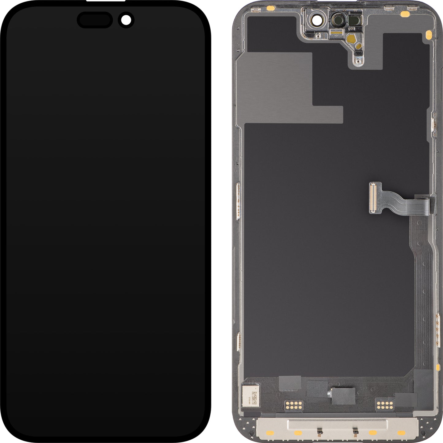 Display mit Touchscreen MP kompatibel mit Apple iPhone 14 Pro Max, mit Rahmen, Soft OLED 120Hz FHD Diagnostic Version, Schwarz