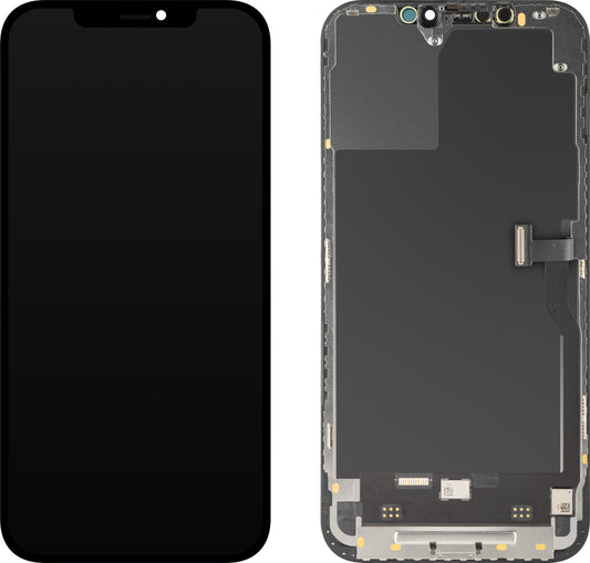 Display mit MP Touchscreen kompatibel mit Apple iPhone 12 Pro Max, mit Rahmen, Soft OLED IC Movable FHD Version, Schwarz