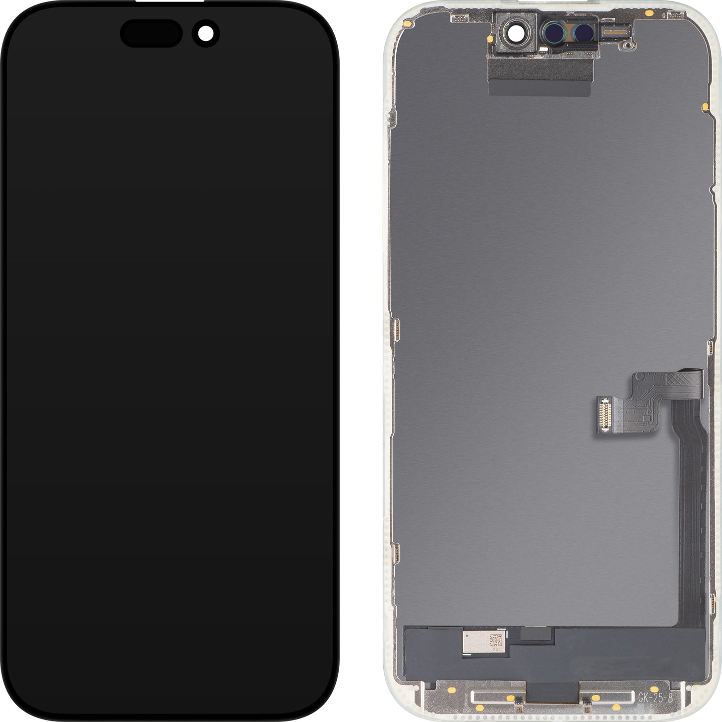 Display mit MP Touchscreen kompatibel mit Apple iPhone 16 Pro, mit Rahmen, OLED FHD IC Movable Version, Schwarz