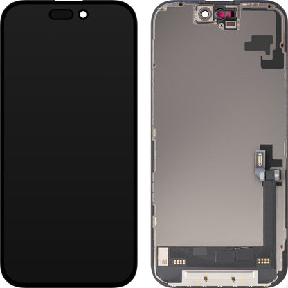 MP Touchscreen Display compatible with Apple iPhone 16, with Frame, Soft OLED FHD Diagnostic Version, Black