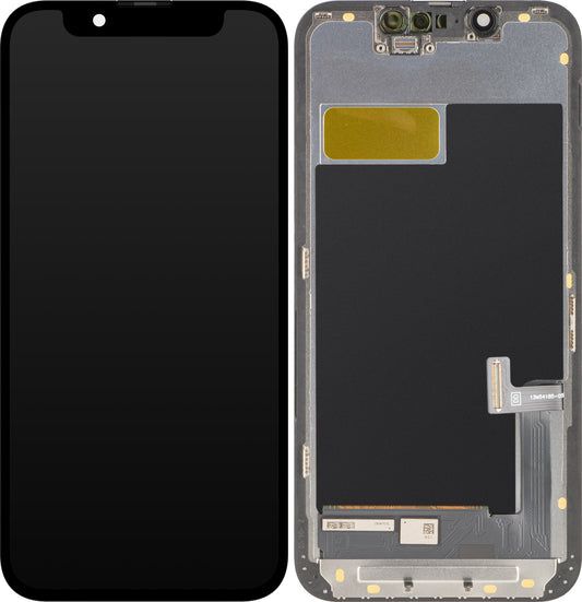 Display mit MP Touchscreen kompatibel mit Apple iPhone 13 mini, mit Rahmen, OLED FHD IC Movable Version, Schwarz