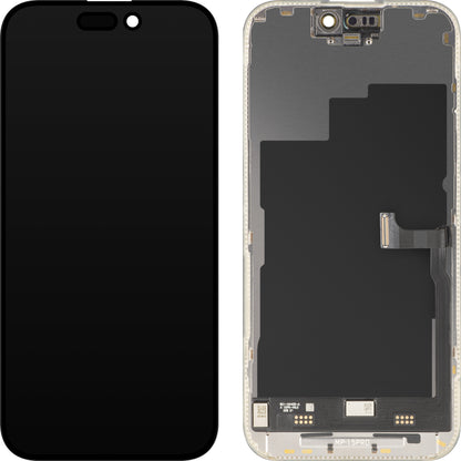 MP Touchscreen-Display kompatibel mit Apple iPhone 15 Pro, mit Rahmen, Premium Soft OLED FHD 120Hz Diagnostic Version, Schwarz
