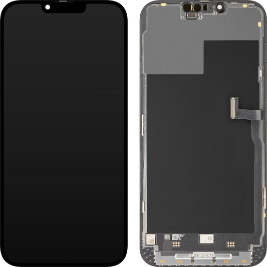 MP Touchscreen-Display kompatibel mit Apple iPhone 13 Pro Max, mit Rahmen, Premium Soft OLED FHD 120Hz Diagnostic Version, Schwarz