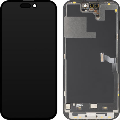 MP Touchscreen-Display kompatibel mit Apple iPhone 14 Pro, mit Rahmen, Premium Soft OLED FHD 120Hz Diagnostic Version, Schwarz