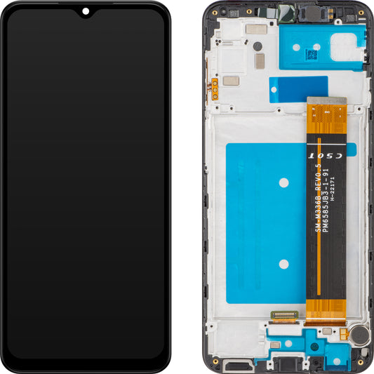 MP Touchscreen-Display kompatibel mit Samsung Galaxy A23 A235, mit Rahmen, Schwarz, Wiederverpackt