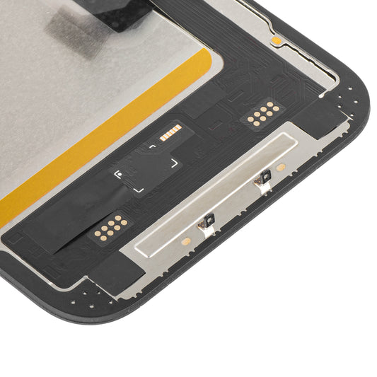 Display mit MP Touchscreen kompatibel mit Apple iPhone 14, mit Rahmen, Soft OLED IC Movable FHD Version, Schwarz