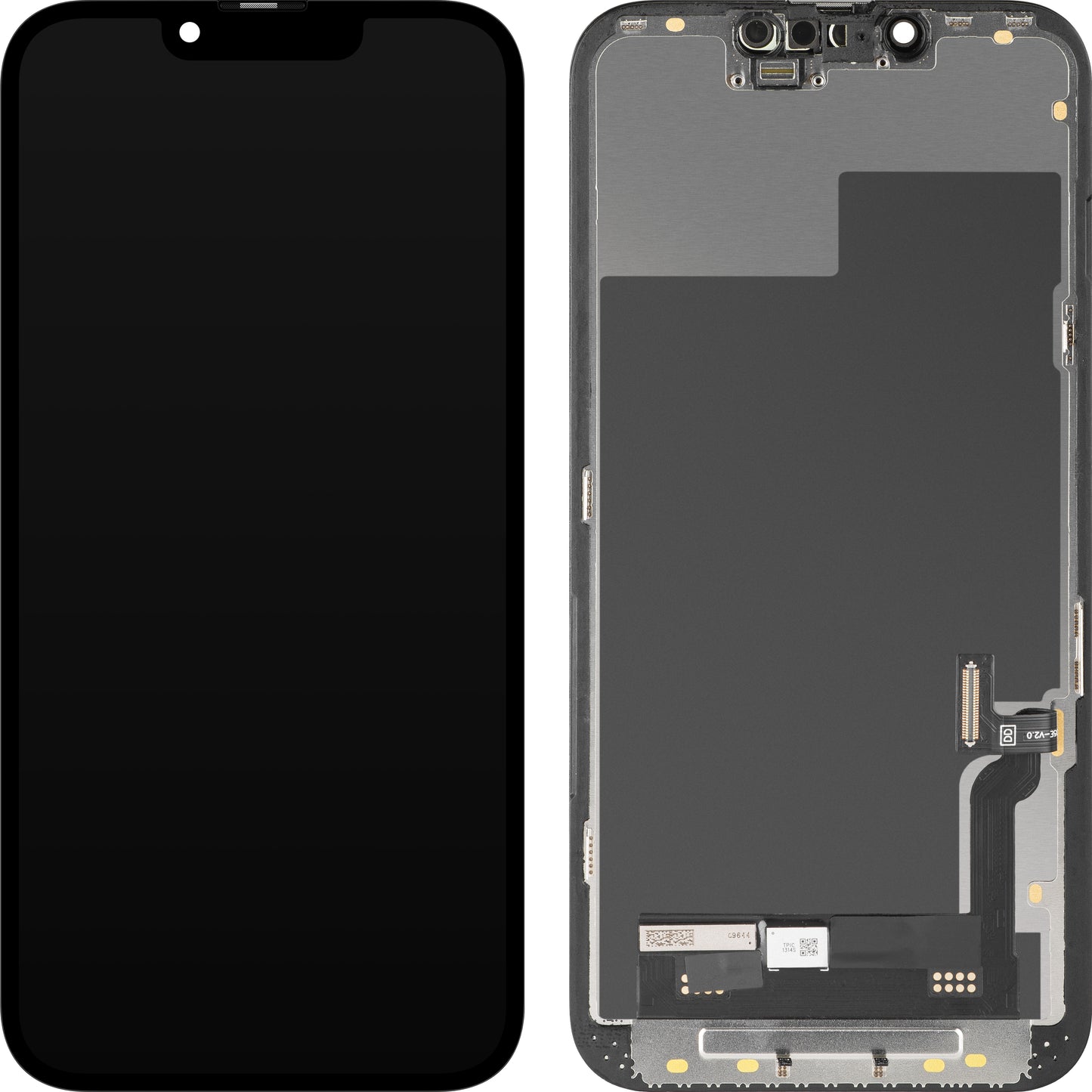 MP Touchscreen-Display kompatibel mit Apple iPhone 13, mit Rahmen, Soft-Version OLED FHD Diagnostic, Schwarz, Wiederaufbereitet