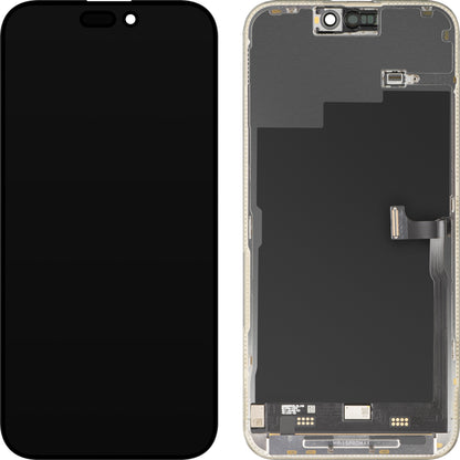 MP Touchscreen Display compatible with Apple iPhone 15 Pro Max, with Frame, Premium Soft OLED FHD 120Hz Diagnostic Version, Black, Refurbished