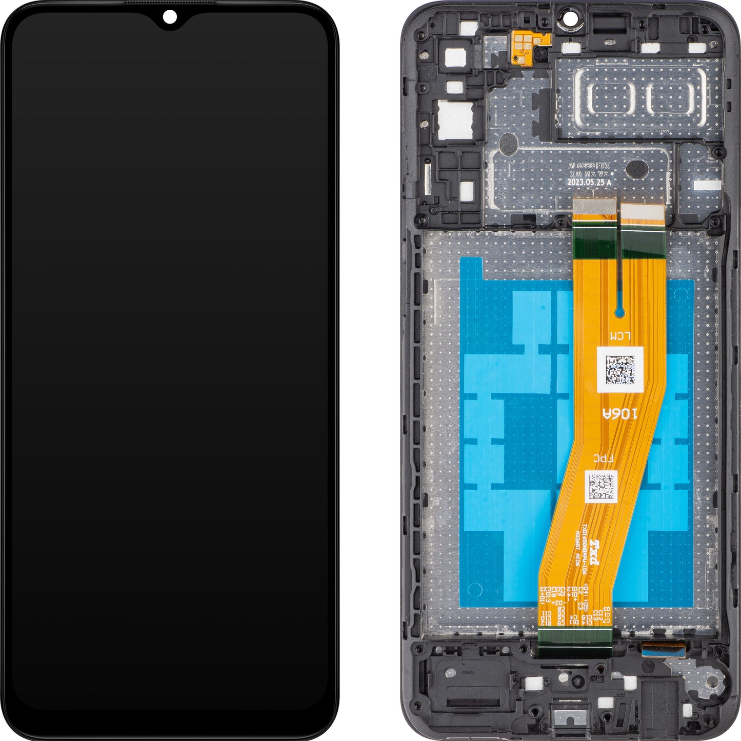 Display mit Touchscreen MP kompatibel mit Samsung Galaxy A04e A042, mit Rahmen, Schwarz