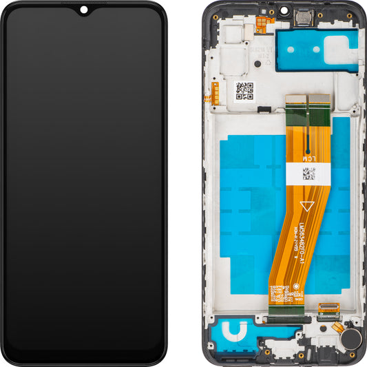 Display mit Touchscreen MP kompatibel mit Samsung Galaxy A03 A035, mit Rahmen, Version G, Schwarz