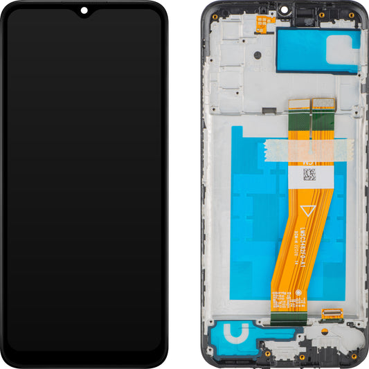 MP Touchscreen-Display kompatibel mit Samsung Galaxy A03s A037, mit Rahmen, Version F, Schwarz, Swap