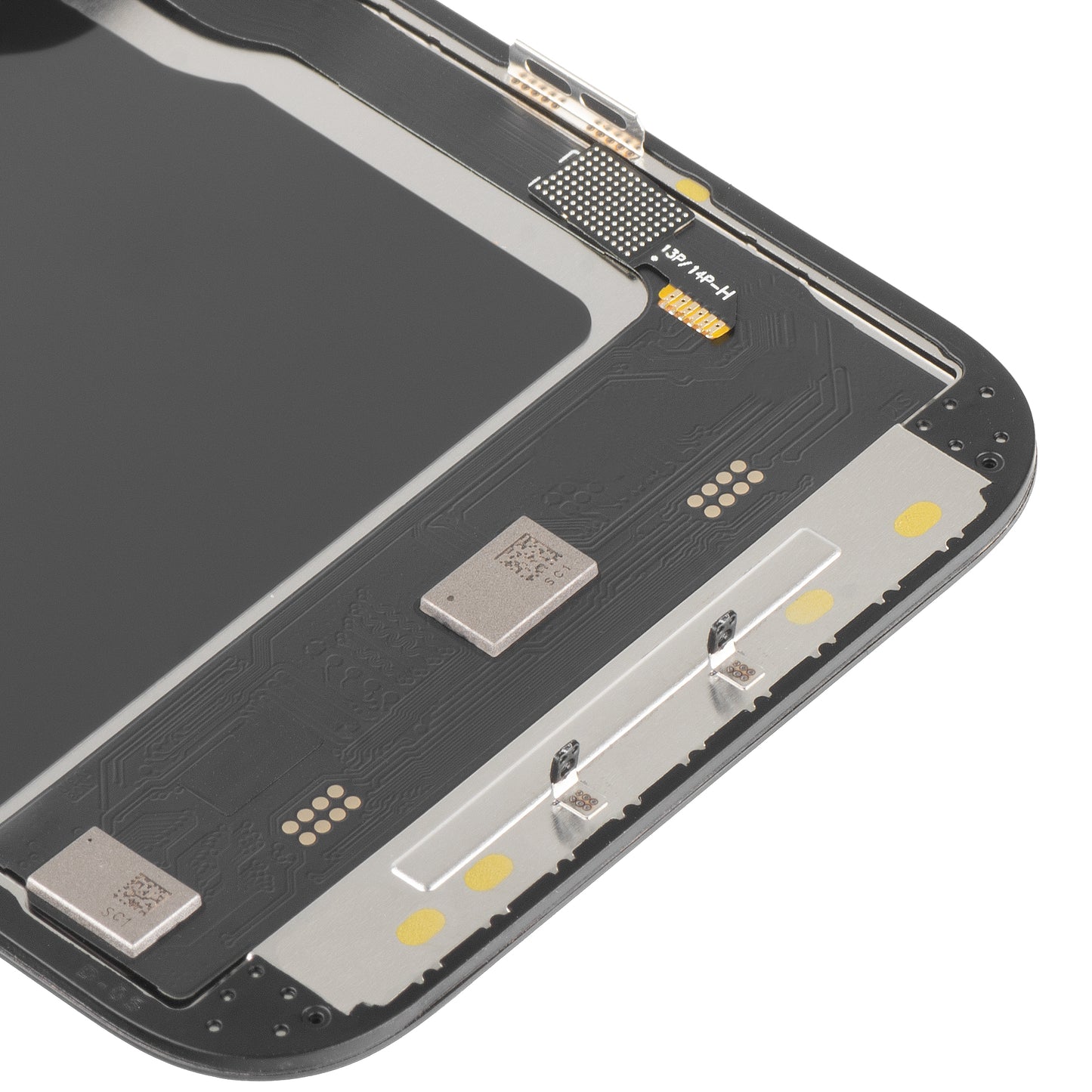 Display mit MP Touchscreen kompatibel mit Apple iPhone 14 Pro, mit Rahmen, Soft OLED IC Movable 120Hz FHD Version, Schwarz